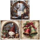 Kit Art Craft Tiwabb, pacote com 3 pinturas de diamantes de Natal, 30x30 cm