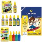 Kit Artes Escolar Desenho com Cola Colorida e Cola Glitter
