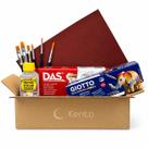 Kit Artesanato com Massa DAS 1Kg Verniz Vitral Tinta Acrílica Lixa e Pincéis Sintéticos Total 10pcs Kit Artesanato com Massa DAS 1Kg Verniz Vitral Tinta Acrílica Lixa e Pincéis Sintéticos Total 10pcs