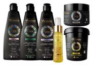 Kit Arvensis Cachos Ondulados 5 Itens + Finalizador Tec Oil