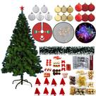 Kit Árvore De Natal 2,10 Verde 800 Galhos Pisca Pisca Led 220v Com 186 Enfeites