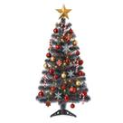Kit Arvore de Natal Pinheiro Verde com 65 Enfeites de Decoração Pisca Pisca Led Tamanhos 1,20 1,50 1,8 2,1m