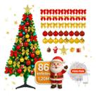 Kit Árvore Natal Grande 1,20 metros Decorada Completa Cheia Pisca