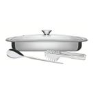 Kit Assar e Servir Tramontina Aço Inox com Tampa de Vidro 3 Peças