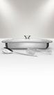 Kit Assar Servir Aço Inox 3 Peças Tampa Vidro