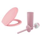 Kit Assento + Escova Sanitária Banheiro Sanitario Rosa Rose