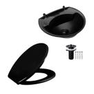 Kit Assento Sanitário Soft Close + Lavatório PRETO