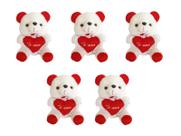 Kit Atacadista 5 Ursos Pelúcia Charmoso - Ideal Para Decorar Cestas