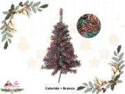 Kit Atacadista com 5 Pinheirinhos de 90 cm Para Decoração Natalina - Árvore Colorida de Natal.
