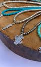 Kit atacado 12 Colar Choker country pingente ferradura pedras turquesa