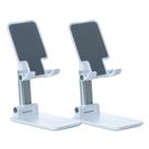 Kit Atacado 2 Suporte Tripé Mesa Celular Retratil Portátil Movel Tablet iPad Iphone Android Smartphone Cor:Branco
