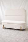 Kit Atenas Cabeceira de Cama Box Orgânica e Recamier Calçadeira Baú Casal 140 cm Suede Porcelana Lar Móveis e Decoração