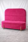 Kit Atenas Cabeceira de Cama Box Orgânica e Recamier Calçadeira Baú Casal 140 cm Suede Rosa Pink Lar Móveis e Decoração