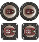 Kit Auto Falante 6 E 4 Polegadas Bravox 180wrms Renault Kwid Preto e vermelho