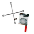 Kit Automotivo Chave de Roda 4 Bocas + Saca Filtro Starfer Kit Automotivo Chave de Roda 4 Bocas + Saca Filtro Starfer