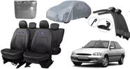 Kit Automotivo Completo Escort 83-95: Capa de Couro + Capa de Cobrir + Limpador