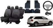 Kit Automotivo Premium Edge 12-14: Capa de Couro, Tapete e Volante