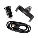 Kit automotivo type c 3 em 1, cabo, carregador e suporte veicular preto ka200 newlink