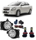 Kit auxiliar chevrolet cobalt 2012 a 2022 e super branca led