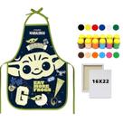 Kit Avental Escolar PVC Star Wars + Tela de Pintura 16x22 + Guache 12 Cores