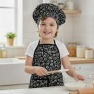 Kit Avental Infantil de Cozinha Estampado Kids com Chapéu