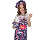 Kit Avental Infantil Touca e luva de Cozinha 3 Pçs Candy Night