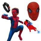 Kit Aventura Aranha: Relógio Infantil Digital Led, Máscara e Lança-Teia Menino Masculino Presente
