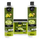 Kit Azeite de Oliva + Argan Shampoo Condicionador e Mascara