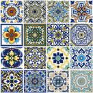 Kit Azulejos Coloniais Cores da Tradição (16 peças) Azulejo Português - Colonial 15,4x15,4 Kit Azulejos Coloniais Cores da Tradição (16 peças) Azulejo Português - Colonial 15,4x15,4