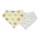 Kit Babador Bandana Bebê Com 2 Pçs Animais Neutro Papi