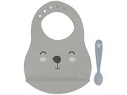Kit Babador de Silicone Tramontina Urso Le Petit com Colher