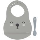Kit Babador e Colher Infantil Le Petit Cinza 02 Peças Tramontina
