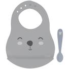 Kit Babador e Colher Infantil Tramontina Le Petit Cinza 2 Peças - 23797604
