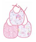 Kit Babador Felpudo Com 3 Pçs Rosa Estampado - Papi