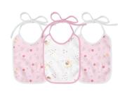 Kit Babador Felpudo Estampado Rosa 25x19cm 3 Pçs Papi