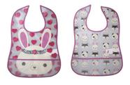 Kit Babador Impermeável com 2 Peças Rosa Girotondo Kit Babador Impermeável com 2 Peças Rosa Girotondo