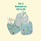 Kit Babadores Plastificado Estampado Neutro - 3 Peças