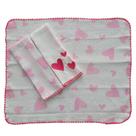 Kit babete festone bordada teciclean 3 unidades 100% algodão 35x30cm