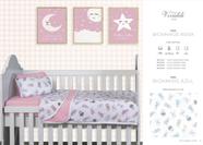 Kit Baby 2 peças para berço padrão americano - 100% em malha de algodão - Bichinhos Rosa e Azul Kit Baby 2 peças para berço padrão americano - 100% em malha de algodão - Bichinhos Rosa e Azul
