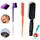 Kit Baby Hair 3 em 1 Ponta Fina Metálica + Pente 3 Fileiras Fitagem + Escova Cabelo Raquete Vazada