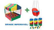 Kit baby infantil 1 piscina de bolinhas 1x1 slim colorida + 1 balanço bebb vermelho c/ brinde incluso 50 bolinhas / prom