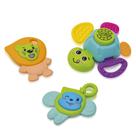 Kit Baby Rattle Set Pimpi 4 Bichinhos Mordedores Coloridos com Som