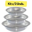 Kit Bacia De Alumínio Redonda N 30 40 50 - 3 Peças Cuba Multiuso Kit Bacia De Alumínio Redonda N 30 40 50 - 3 Peças Cuba Multiuso
