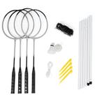 Kit Badminton Hyper Lazer Completo com 04 Raquetes 02 Petecas Rede e Postes