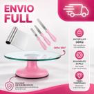 Kit Bailarina Giratória Profissional De Vidro Com Espatulas Para Decorar Bolos Confeitaria Full