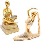 Kit Bailarina Yoga Pensadora Estátua Decorativa Rack Estante Balé Estudante Trabalho Casa Decoração -