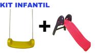 Kit Balanço Radical Amarelo super divertido e resistente perfeito para as crianças se divertirem + Escorregador Baby Ros