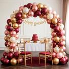 KIT Balão Arco descontruído decoração Marsala Festa 150pçs KIT Balão Arco descontruído decoração Marsala Festa 150pçs
