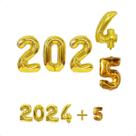 Kit Balão Bexiga Metalizado 2025 Dourado Ano Novo Reveillon