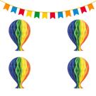 Kit Balão Colmeia Decoração de Junina Origami 4 Peças 25cm